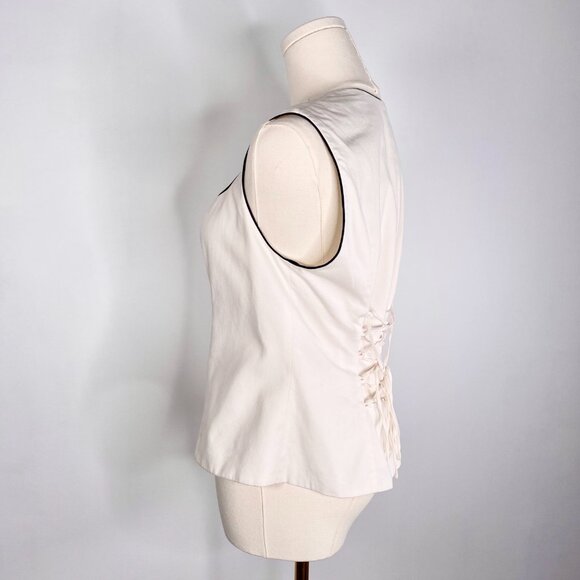 Anne Fontaine - Cream zipper bustier w/ lace-up back - Picture 8 of 10
